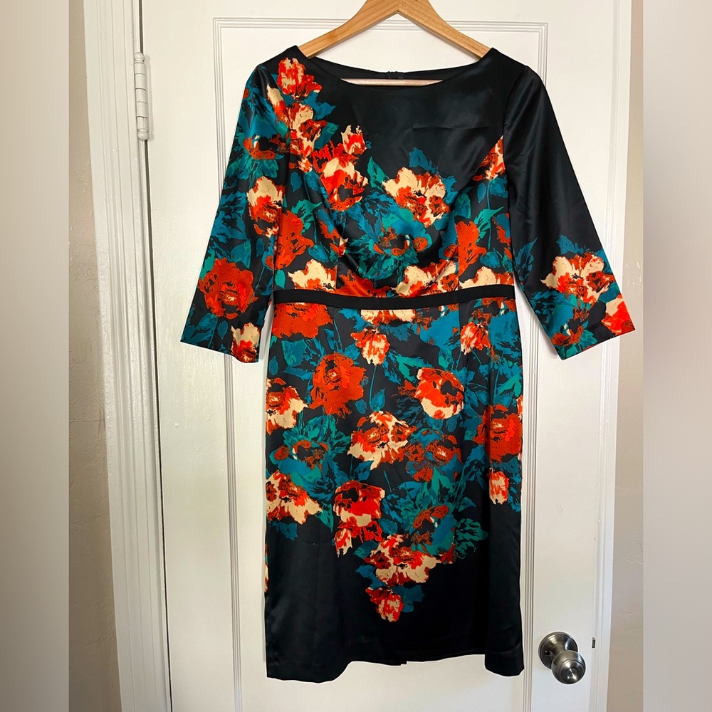 Adrianna Pappel floral cropped sleeve dress. Beautiful!
